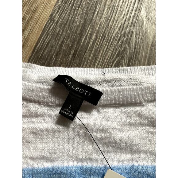 Talbots Spritzer Boatneck Pullover Gray Knit Top Large Retro Clean Girl Capsule - Picture 7 of 8